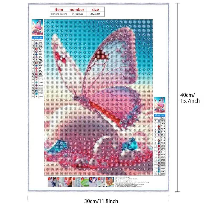 Butterfly Pattern DIY Diamond Art Painting without Frame, Aesthetic DIY Diamond Art Painting Kit, DIY Decor Painting for Home Bedroom Living Room