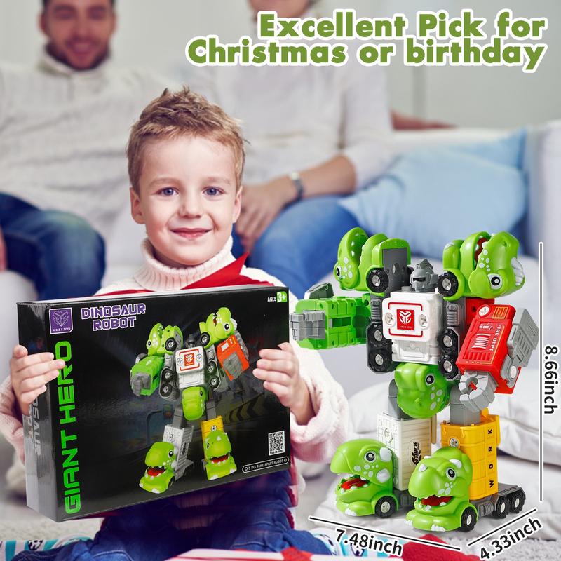 Transforming Dinosaur Truck: 5-in-1 Take-Apart Robot Toy for Kids, Featuring Dinosaur Truck Disassembly and Robot Transformation