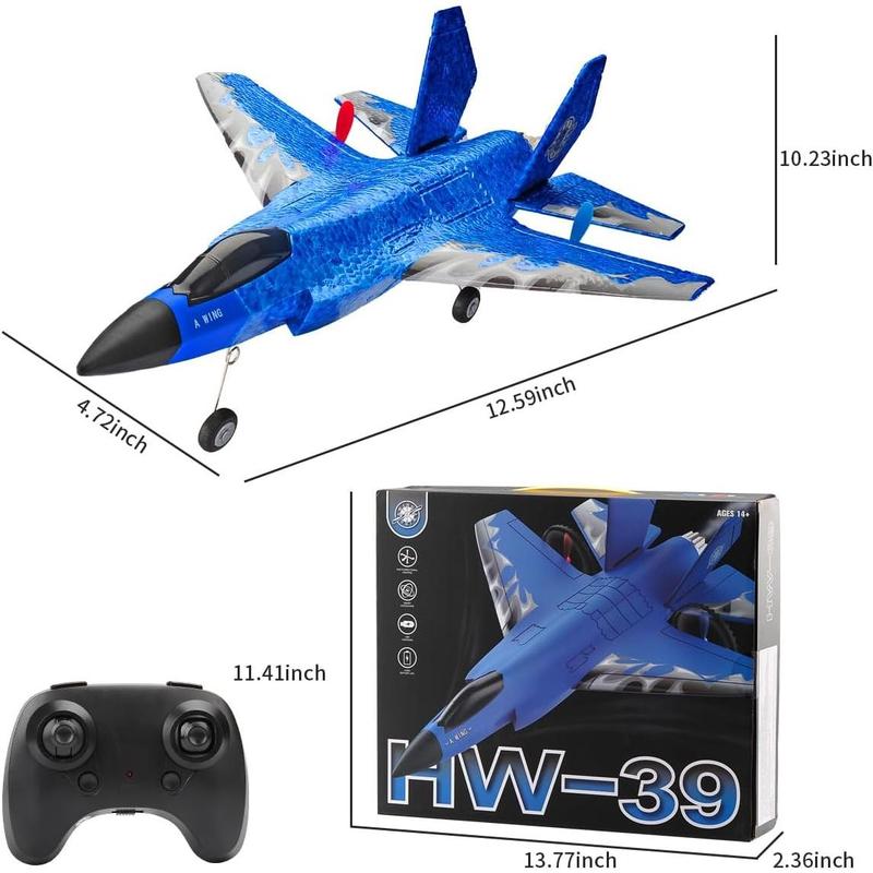 RC Airplane F-35 Remote Control Lightning II Jet Plane, 2.4Ghz Smart Gyro Easy to Fly for Kids Adults Beginners (Blue)