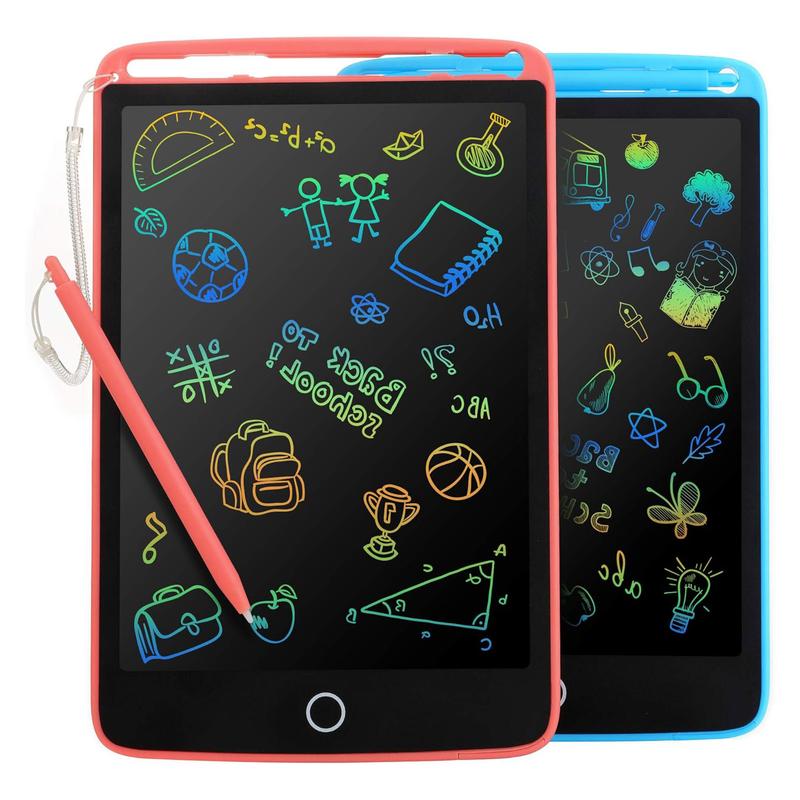 2 Pack LCD Writing Tablet for Kids - Colorful Screen Drawing Board 8.5inch Doodle Scribbler Pad Learning Educational Toy (Blue Pink)