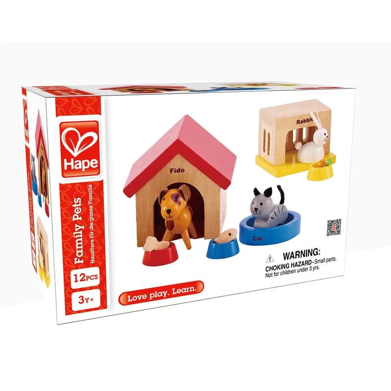 Hape Family Pets Wooden Dollhouse Animal Set