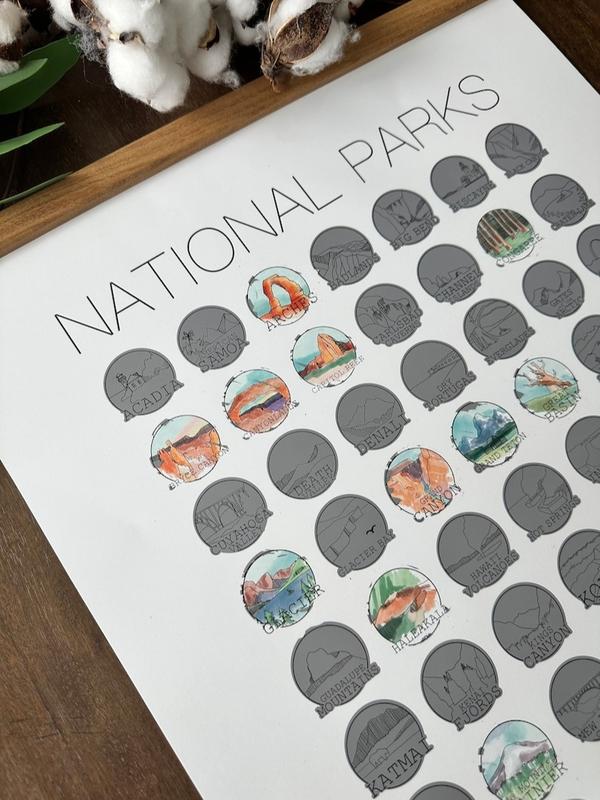 National Park Scratch Off - National Park Gift - US National Parks Map - Gift for Outdoor Lover - Camping Decor - Christmas Gift Ideas