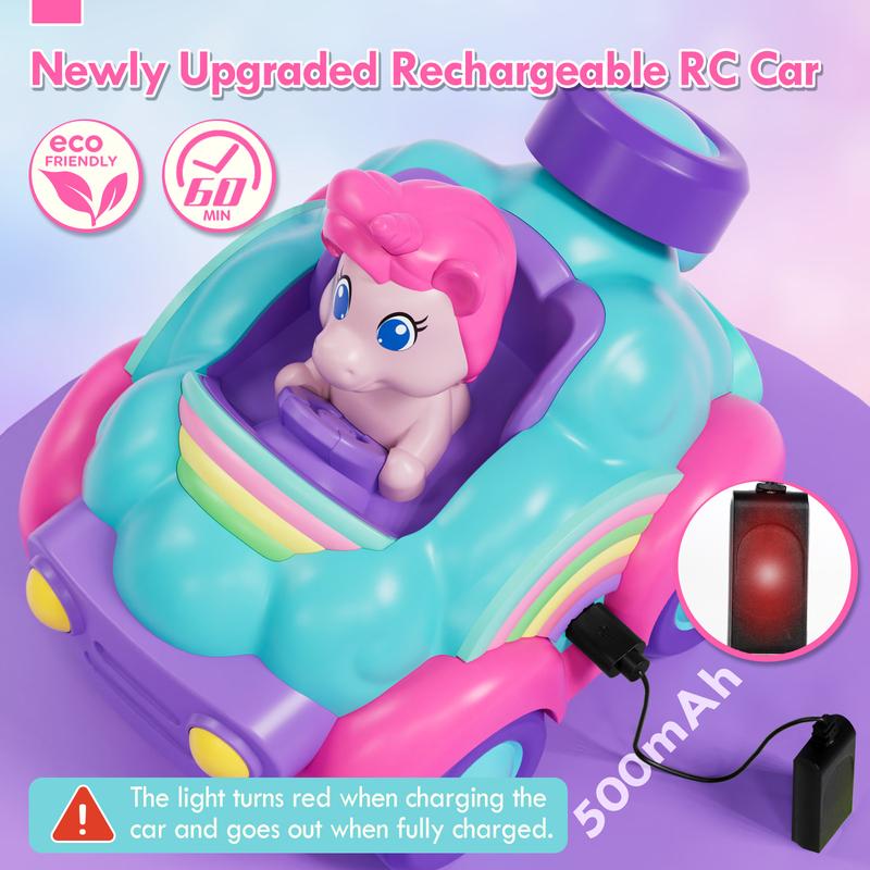 RC Dinosaur Car RC Unicorn Car, RC Truck Toys, Electric Hobby Remote Control Car Toys w  Light & Sound, Indoor Rechargeable Electric RC Car Toy, Birthday Gift for Boy Girl, Dinosaur Toy, Unicorn Toy, Education Toy, Multicoloured Learning City Simulation