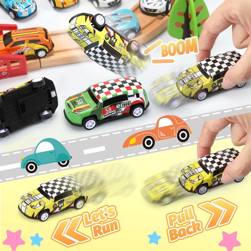 Toy Cars Party Favors for Kids, 72Pcs Pull Back Cars Playsets with Storage Box, Mini Toys Race Cars for Kids Goodie Bags Toys Bulk Prizes Rewards