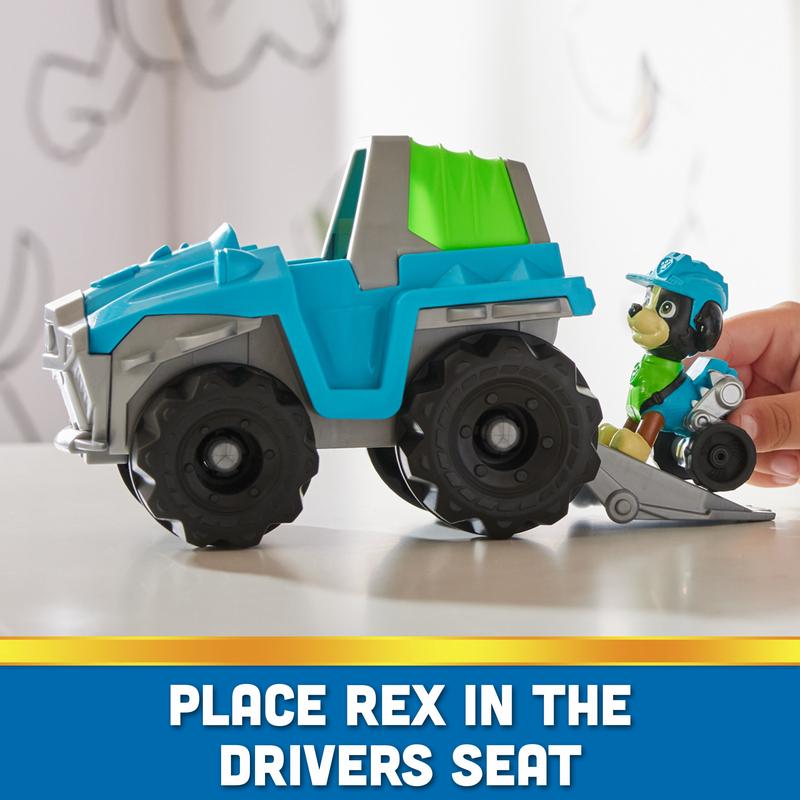 PAW Patrol, Rex’s Dinosaur Rescue Vehicle, Toy Truck with Collectible Action Figure, Sustainably Minded Kids Toys for Boys & Girls Ages 3 and Up