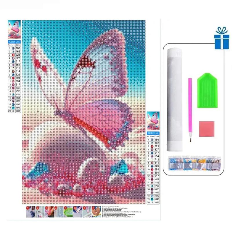 Butterfly Pattern DIY Diamond Art Painting without Frame, Aesthetic DIY Diamond Art Painting Kit, DIY Decor Painting for Home Bedroom Living Room