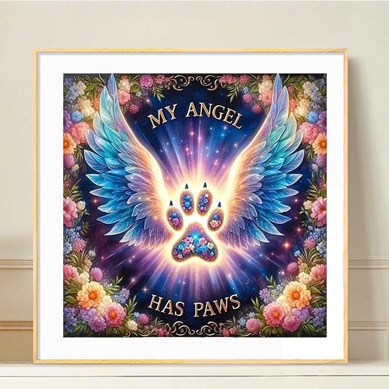 Angel Wing Pattern DIY Diamond Arts Colorful Painting Kit without Frame, DIY 5D Diamond Arts Colorful Painting Kit, Wall Art Decor for Home