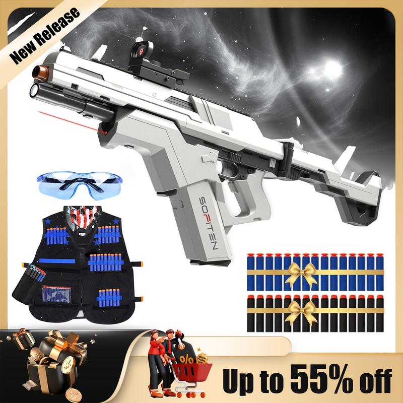 SOFITEN Ascend N,Toy Automatic Sniper Rifle Toy Set Toy Blaster with Tactical Vest, Infrared, Flashlight, Power Indicator, and Foldable Stock for Enhanced Accuracy and Portability – Ideal for 8+,nerf guns, Black Friday Deals, birthday,Christmas Gift ideas