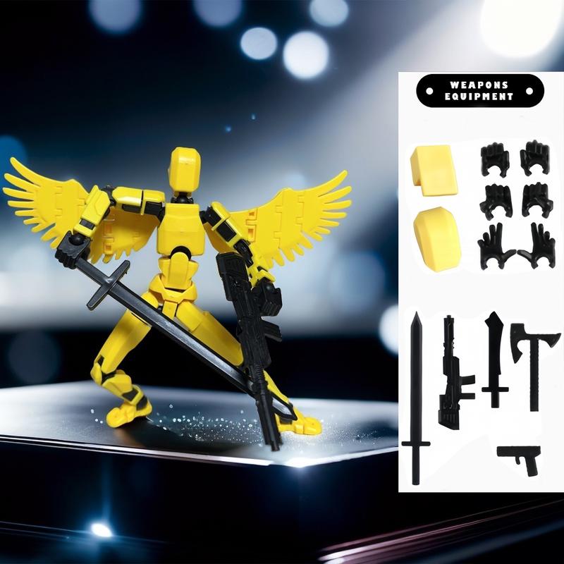 Pre-Assembled Set of 2 3D Printed Multi-Jointed Action Figure Sets T13, Fully Articulated Robot Models, Suitable for Stop Motion Animation, Halloween Gifts, and Christmas Gifts