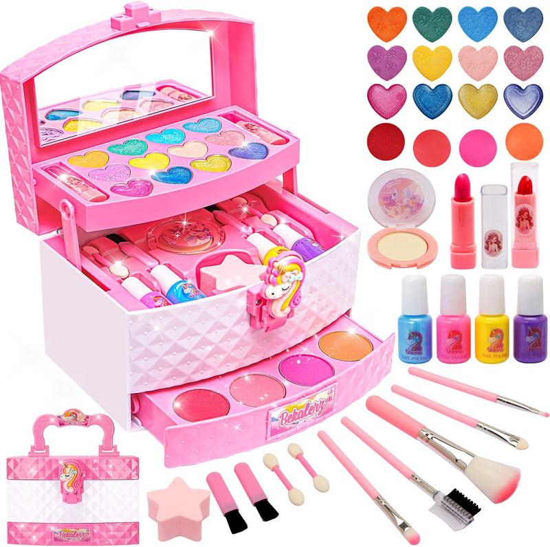 CHRISTMAS GIFT Toys for Girls,Washable Real Kid  Pretend Play-Makeup-Kit-for-Girl,Toddler-Toys for 3 4 5 6 7 8 9 10 11 12 Year Old Girls,Christmas Birthday Frozen Gifts for Girls,Makeup