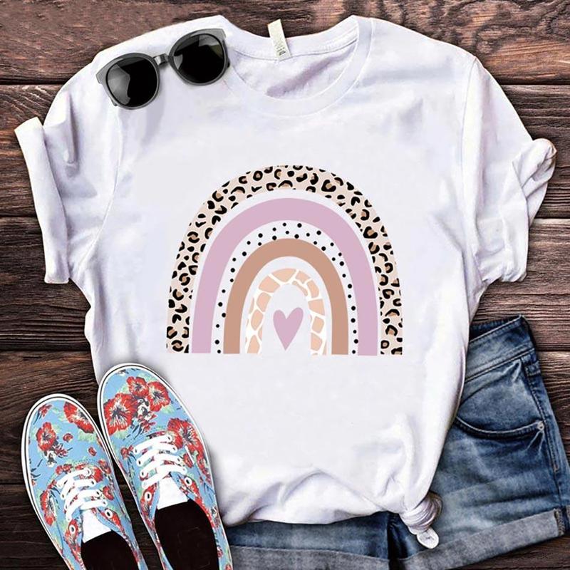 6pcs Color Block Heart & Rainbow Pattern DIY Heat Transfer Sticker, Heat Press Transfer Paper, Suitable For T-Shirt, Jacket, Jeans