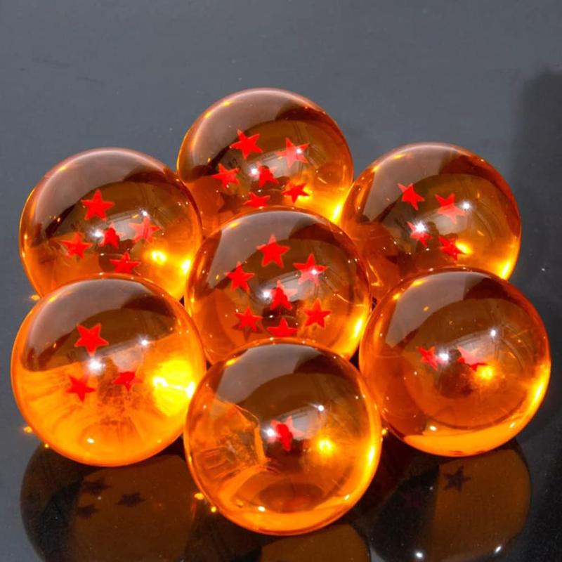 7 into the crystal acrylic glass ball with gift box packaging Dragon Ball transparent toy ball, 3.5cm