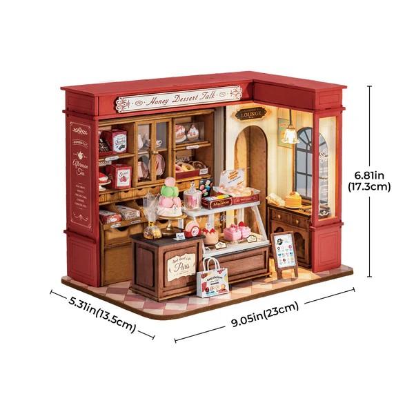 Rolife Honey Dessert Talk DIY Miniature House Mini Wooden Dollhouse Kit,Diorama Building Kits-Birthday Craft Hobbies Gift christmas 2024 ornament