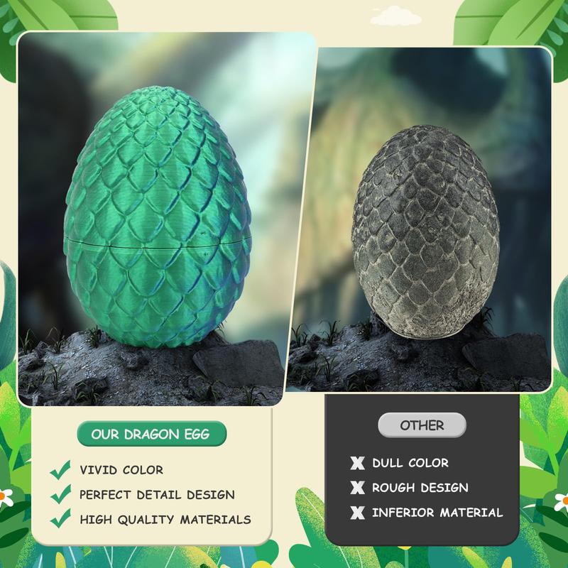 3D Printed Dragon Egg , Surprise Dragon Eggs with Dragon Inside, Executive Dragon Fidget Desk Toys Easter Eggs,3D Printed Dragon Egg Fillers,Mystery Articulated Crystal Dragon Eggs with Dragon Inside,for Gifts, Home, Office Decor