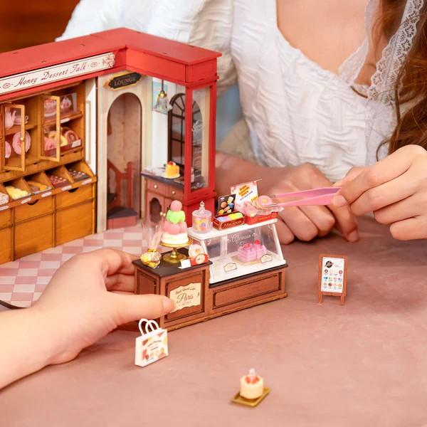 Rolife Honey Dessert Talk DIY Miniature House Mini Wooden Dollhouse Kit,Diorama Building Kits-Birthday Craft Hobbies Gift christmas 2024 ornament