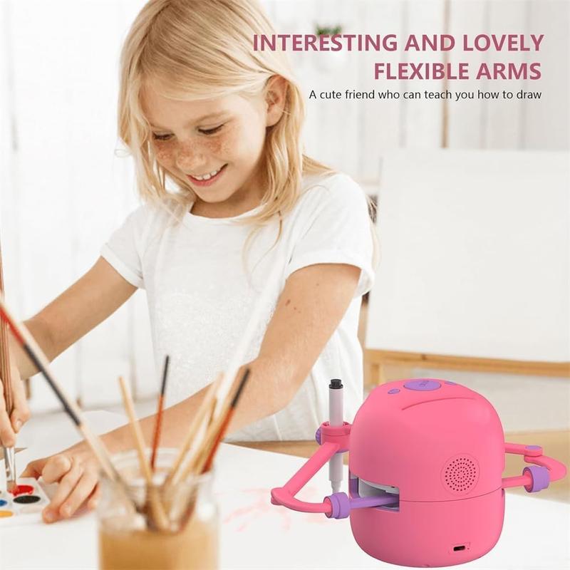 Drawing Robot for Kids, 2025 New Interactive Learning Toys with 100 Drawing Cards, Suitable for Children Aged 4 to 12, Music Voice Interaction Function, USB Rechargeable, Drawing Robot