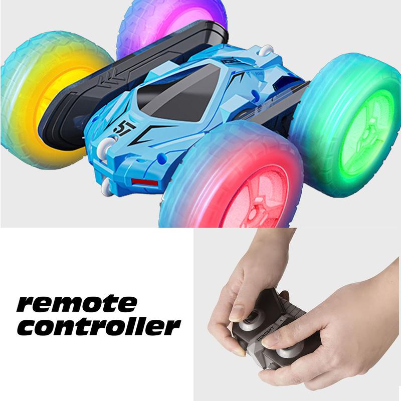 Tecnock Remote Control Car, RC Cars Double Sided 360° Rotating Car Toys, Gesture Sensing RC Stunt Car with Headlights Wheel Lights, Gift For Kids,rc cars for Adults,Summer Toys