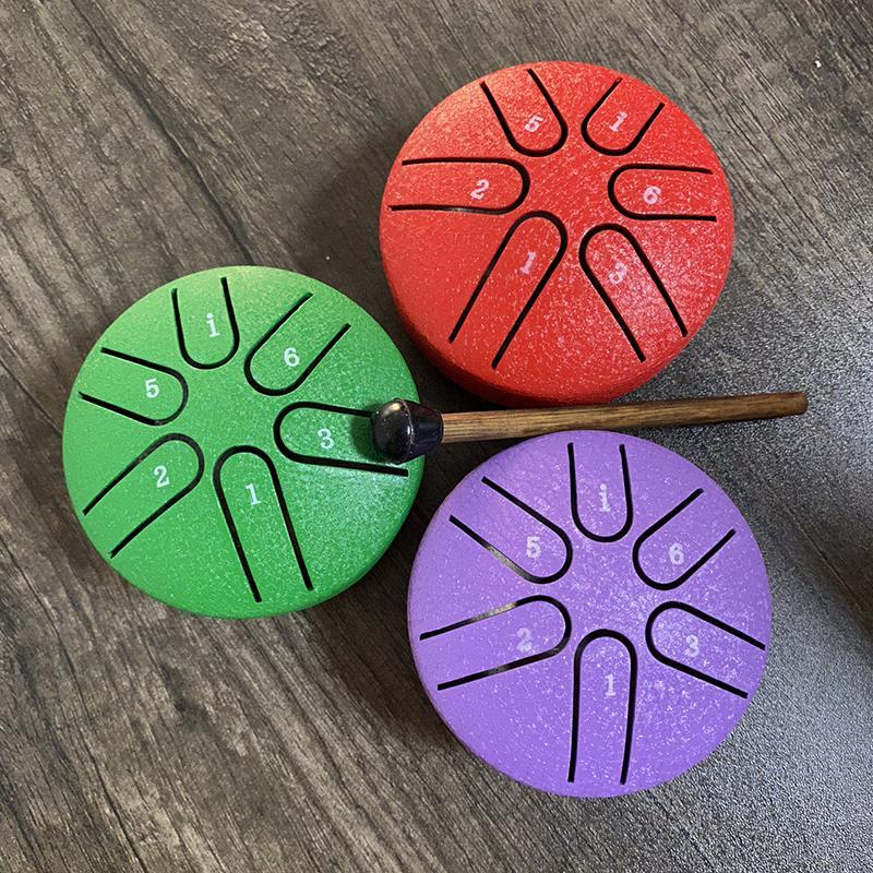 3-inch Steel Tongue Drum for Christmas Gift, 1 Count Portable Mini Hand Drum with Drumstick & Music Book, Musical Instrument for Camping, Meditation, Yoga