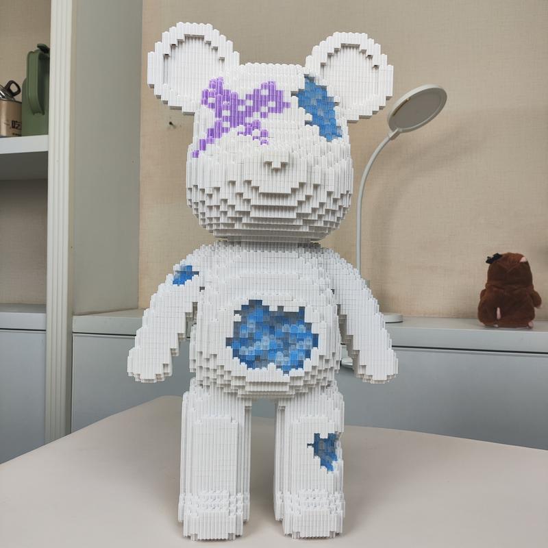 Crystal Broken Bear-Multi color compressed link small building block series