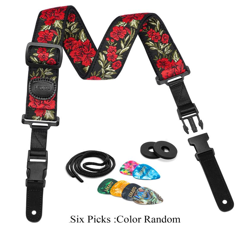 LEKATO LGS-12 Floral Bass Strap, 2