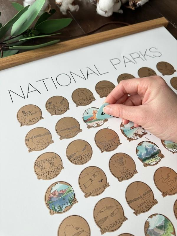 National Park Scratch Off - National Park Gift - US National Parks Map - Gift for Outdoor Lover - Camping Decor - Christmas Gift Ideas