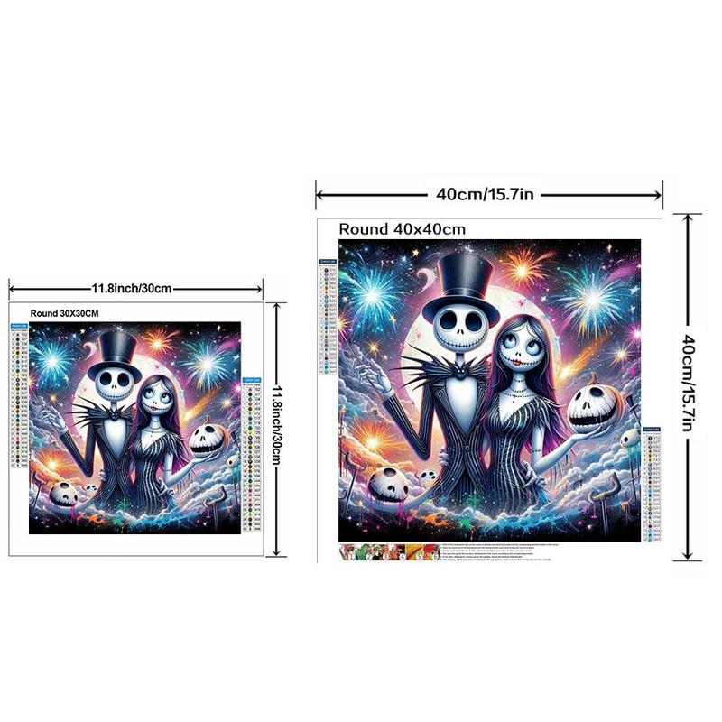 Cartoon Skeleton Pattern DIY Diamond Arts Colorful Painting Kit without Frame, DIY 5D Diamond Arts Colorful Painting Kit, Wall Art Decor for Home