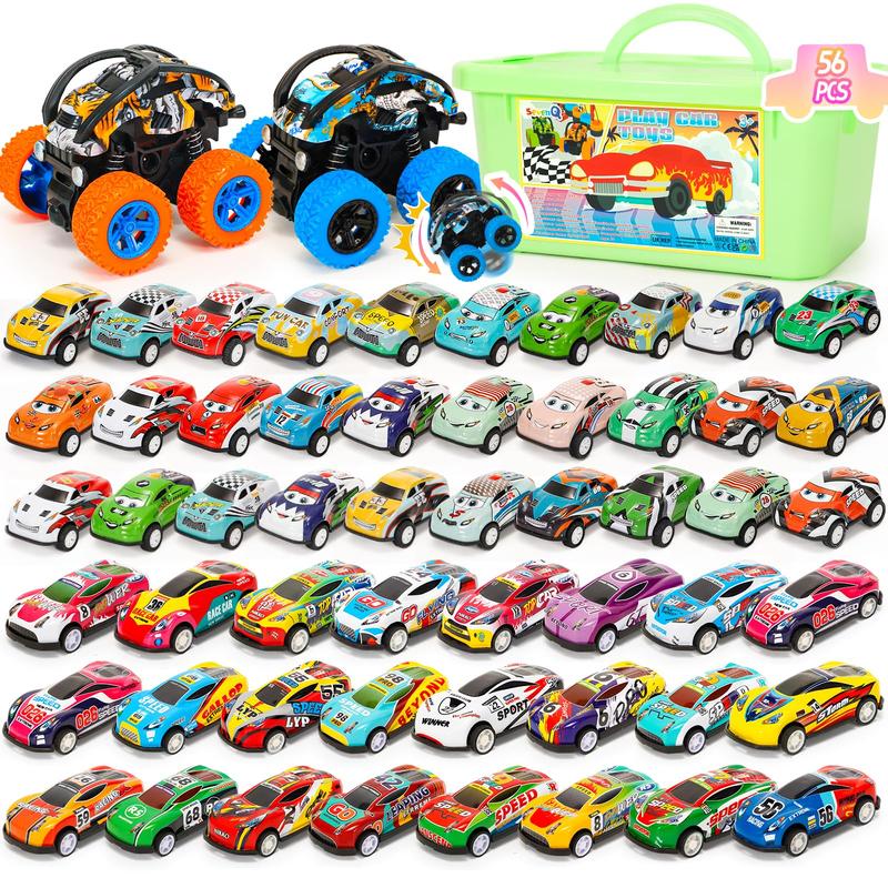 Toy Cars Party Favors for Kids, 72Pcs Pull Back Cars Playsets with Storage Box, Mini Toys Race Cars for Kids Goodie Bags Toys Bulk Prizes Rewards