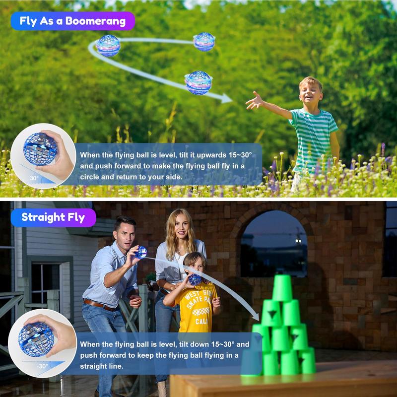 Flying Orb Ball Hover Toys: Boomerang Ball 360°Rotating Hand Controlled Drone Orbit, 2024 Cool Toys, Gifts for 6 + Year Old Kids