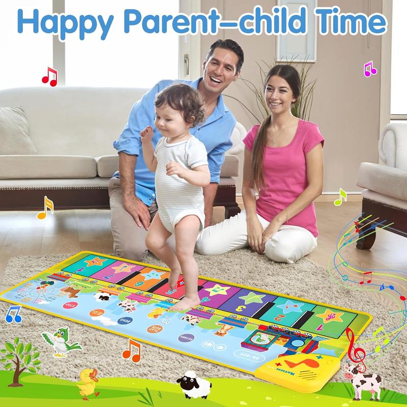 Floor Piano Mat for Toddlers 1-3 with 34 Music Sounds Educational Baby Musical Toys Toddler Toys Age 1-2 Sensory Interactive Learning Toys for 1 2 3 Year Old Boy Girl Birthday Gifts