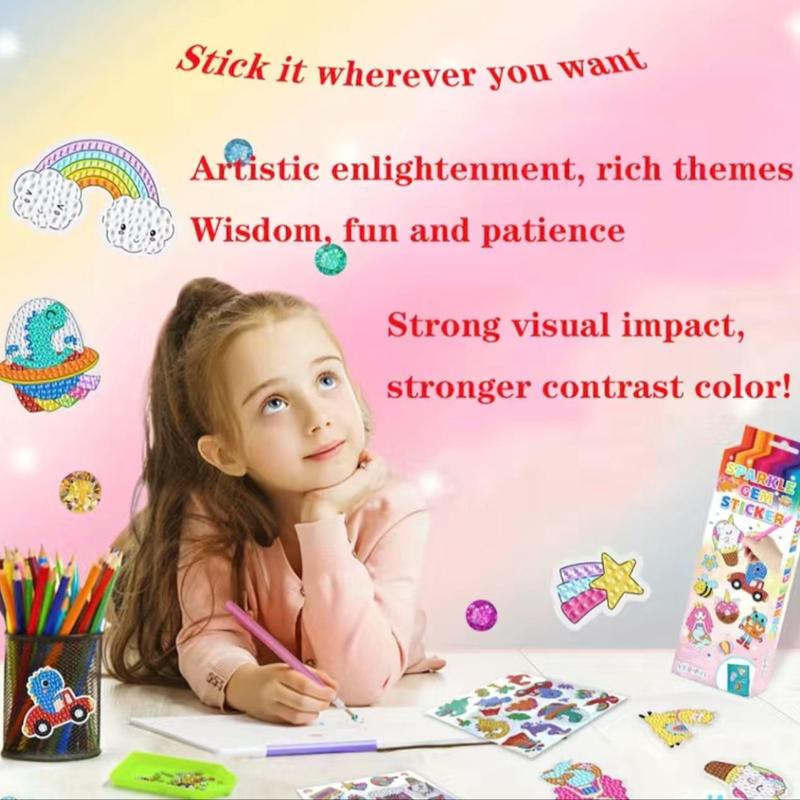 5D Artificial Diamond Arts Painting Sticker Kit, 12pcs set Handmade Decor Gift, DIY Decorative Art Craft