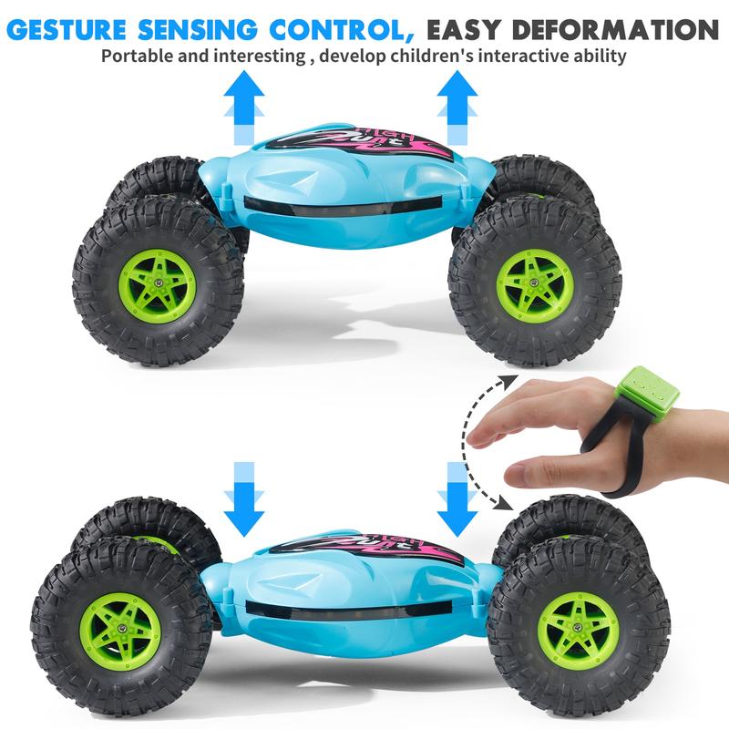 Gesture Sensing Stunt Car with 2.4GHz Remote - 4WD Transforming Off-Road RC Vehicle, Multi-Directional Twist and Rotate, Built for Extreme Terrain Challenges.