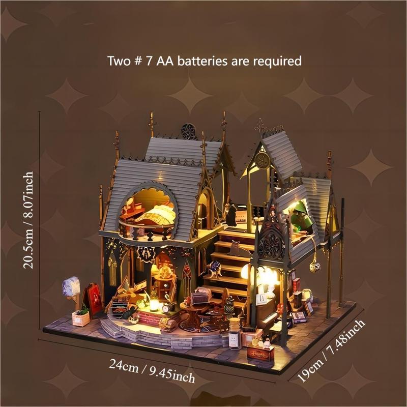 3D House Building Block, DIY Cottage 3D Three-dimensional Assembly House Miniature Building Toy, Birthday Gift Art House Creative Gift Cottage Model Microlandscape Scene Castle Decoration