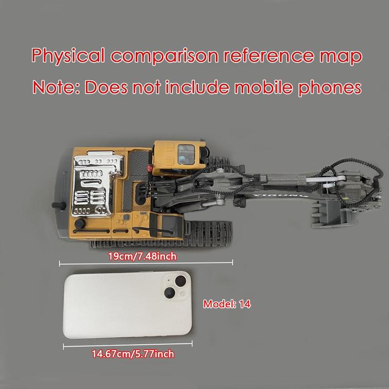 Alloy Excavator Model Toy, 1 Set Construction Excavator Toy, Fun Toy Engineering Truck, 1:20 Rotatable Remote Control Construction Vehicle Model Toy, Fidget Toys