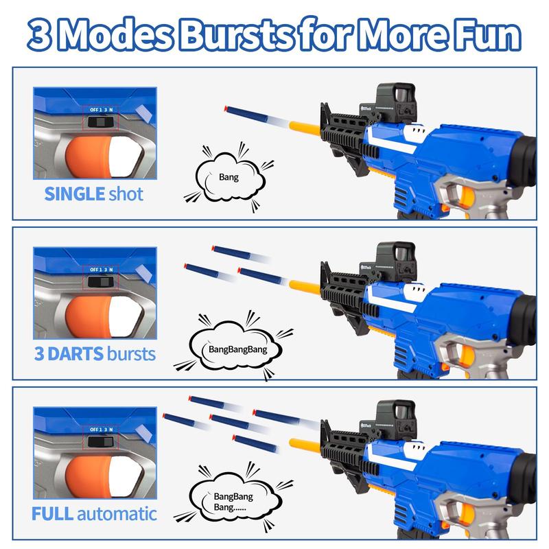 Toy Gun for Nerf Guns Automatic foam blaster -3 Modes with Bipod, 2 Clips and 150 Darts, Electric Toys for Age 8+ Gifts for blackfriday Birthday Xmas