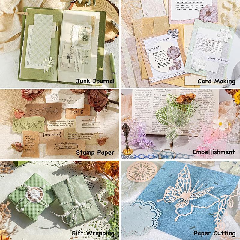 Scrapbooking Paper & Mesh Fabric Assorted Set, 96 Sheets Mixed Special Paper For Scrapbooking Planner Bullet Junk Journal Supplies, Stocking Fillers Gift