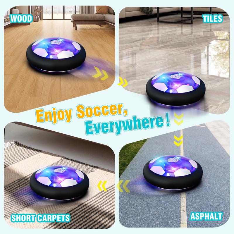 Indoor Hover Soccer Ball Game - LED Light Up Floating Ball for Kids, Perfect Birthday Present for Ages 3-12