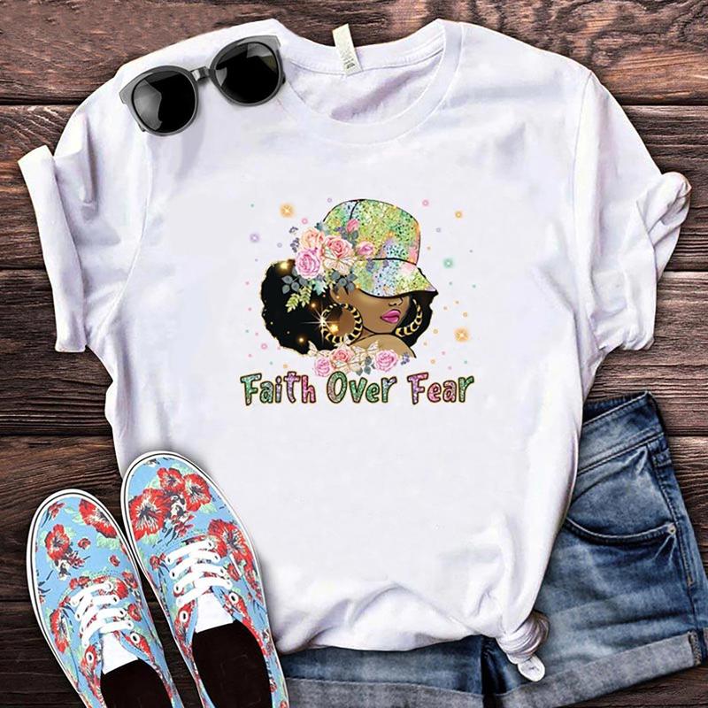 Beautiful Black Girl Pattern Iron On Transfer Heat Press Sticker, 6 Counts set DIY Heat Transfer Sticker For T-shirt Hoodie Hat, Specialty DIY Supplies