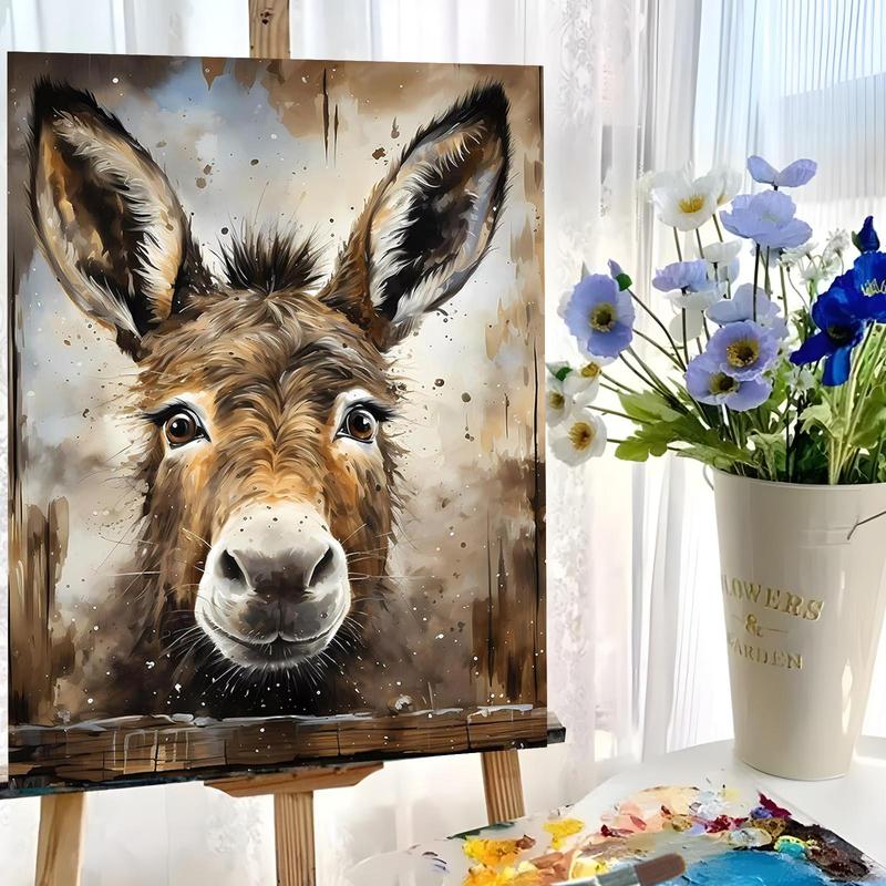 Donkey Pattern DIY Painting By Numbers Kit, 1 Set DIY Paint By Numbers Kit without Frame, Wall Art Decoration for Home Living Room Bedroom