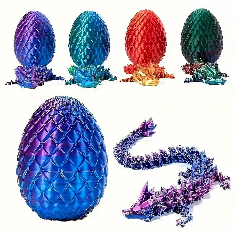 Dragon & Egg Design 3D Printed Fidget Toy, 2 Counts set Creative Collectible Ornament, Room Ornaments Gothic Decor