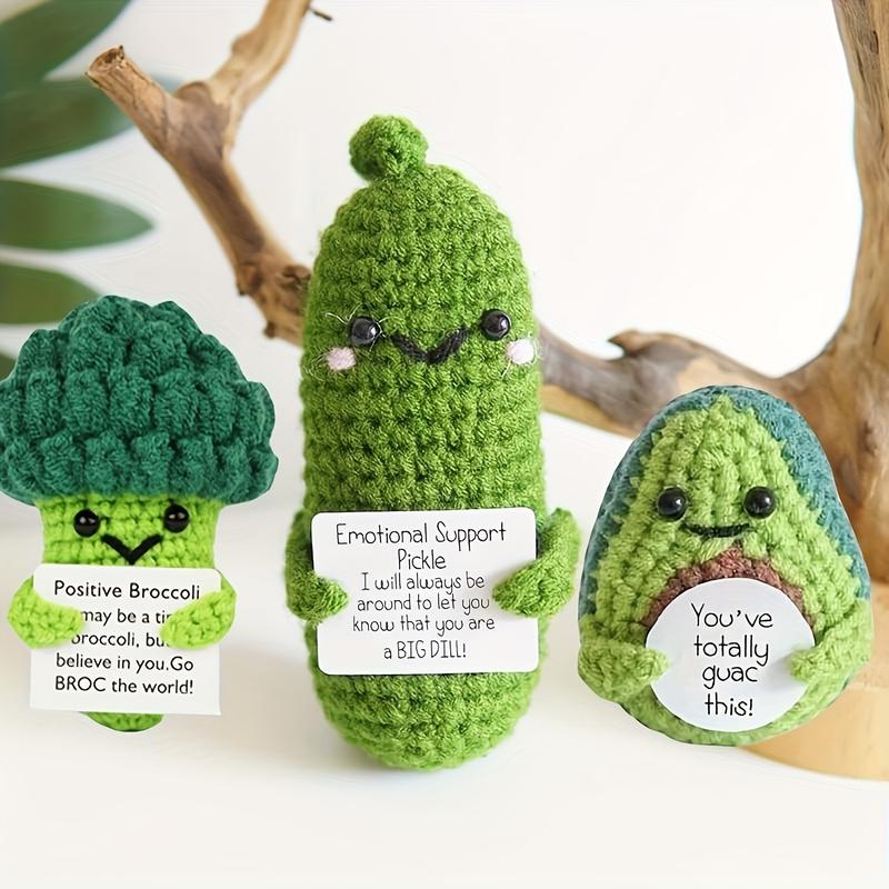 5 Pcs Handmade Positive Crochet Corn, Funny Emotional Support Crochet Corn Doll Ornaments with  Positive Card for Motivational Birthday Gift