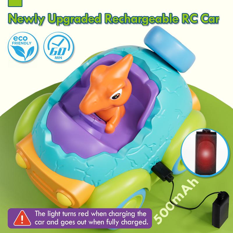 RC Dinosaur Car RC Unicorn Car, RC Truck Toys, Electric Hobby Remote Control Car Toys w  Light & Sound, Indoor Rechargeable Electric RC Car Toy, Birthday Gift for Boy Girl, Dinosaur Toy, Unicorn Toy, Education Toy, Multicoloured Learning City Simulation