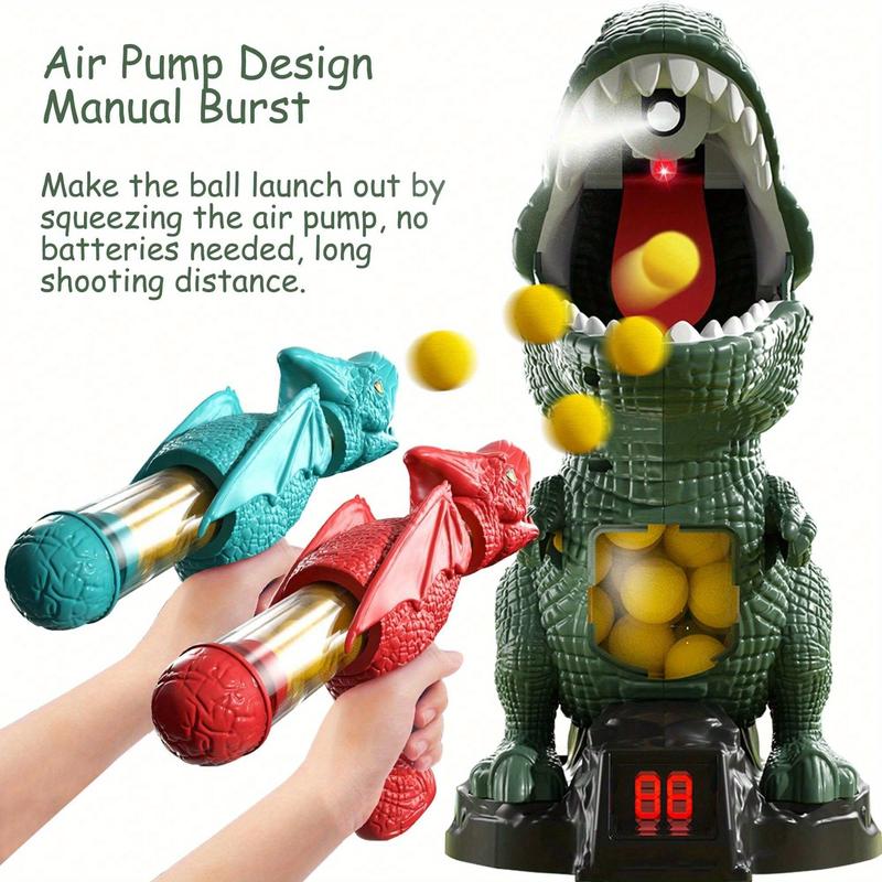 Movable Dinosaur Shooting Toys for  Boys, Shooting Target Games Toys with 2 Air Pump Gun, Spray ,toys for boys, Christmas Birthday Gifts