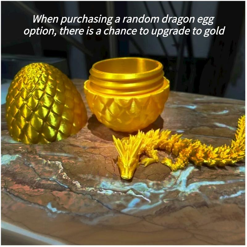 3D Printed Dragon Egg , Surprise Dragon Eggs with Dragon Inside, Executive Dragon Fidget Desk Toys Easter Eggs,3D Printed Dragon Egg Fillers,Mystery Articulated Crystal Dragon Eggs with Dragon Inside,for Gifts, Home, Office Decor