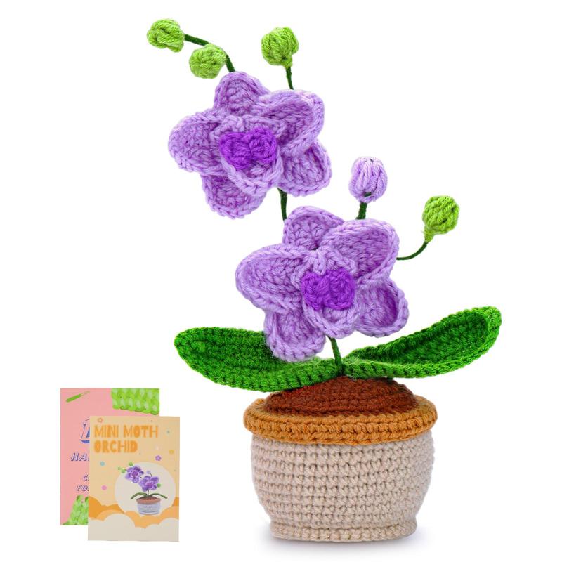 Butterfly Orchid Crochet Kit, Beginner Crochet Set, Crochet Knitting Set with Step-by-Step Video Tutorials, DIY Handmade Crochet Supplies for Beginners Adults