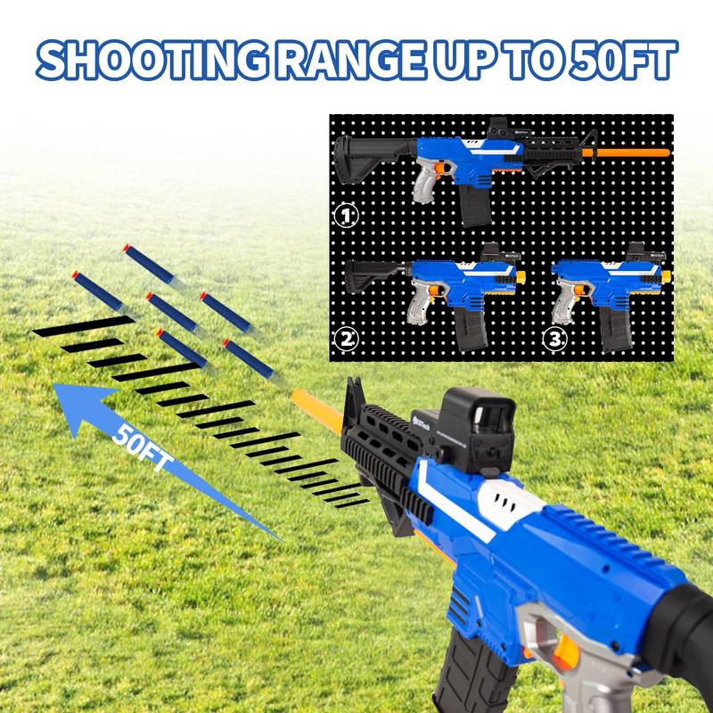 Toy Gun for Nerf Guns Automatic foam blaster -3 Modes with Bipod, 2 Clips and 150 Darts, Electric Toys for Age 8+ Gifts for blackfriday Birthday Xmas