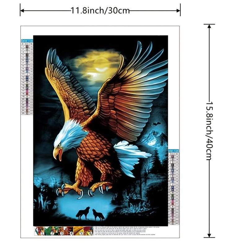 Eagle Pattern DIY Diamond Arts Colorful Painting Kit without Frame, DIY Decorative Art Picture for Beginner, Wall Art Decor for Home Office