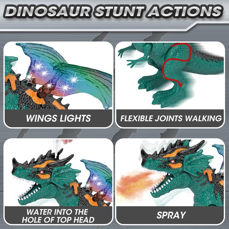 Children's Toys Upgraded Version Remote Control Walking Dinosaur Toys with Light Spray, Birthday Gifts Toys for3-6 Years Old