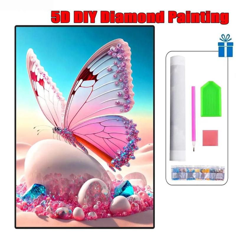 Butterfly Pattern DIY Diamond Art Painting without Frame, Aesthetic DIY Diamond Art Painting Kit, DIY Decor Painting for Home Bedroom Living Room