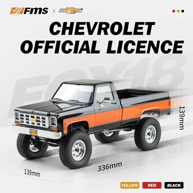 FMS 1 18 RC Crawler FCX18 Chevy K10 RC Truck RTR RC Car Model Car 8km h 4WD 900mAh Hobby RC Cars Remote Control Car with LED Lights Vehicle 4-Ch 2.4GHz Transmitter