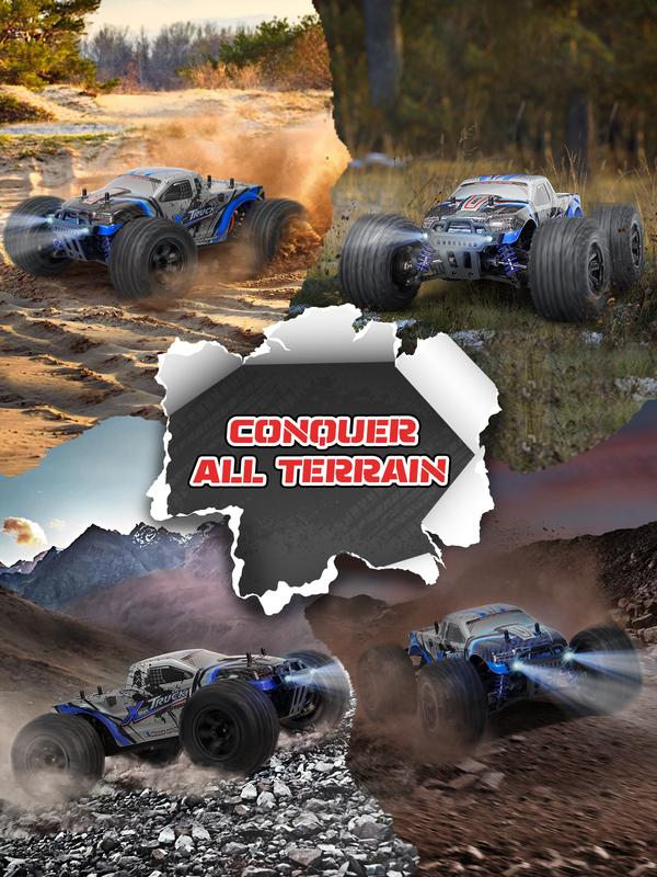 RC Car, 1:16 Scale Adult Childrend High Spee4WD Remote Control Car, 40+KMH, All Terrain Off-road Waterproof RC Monster Truck, 2.4GHz Fast RC Car, Suitable for All Ages, Gift for Boys 8-12 Years Old